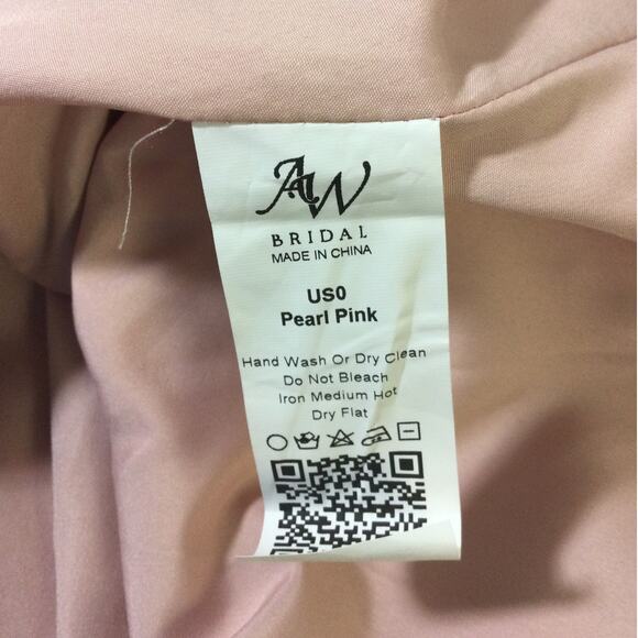 AW BRIDAL 0 XS pearl pink Serena satin formal bridesmaid maxi dress NEW b128 - Picture 9 of 9